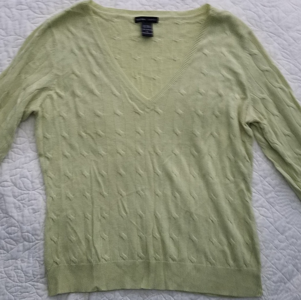 NY&Co Light Green V-Neck Sweater-large